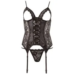 Cottelli Collection Guêpière Dentelle Seins Nus -SexToys Soldes cottelli collection ensemble 2 pieces basque 4