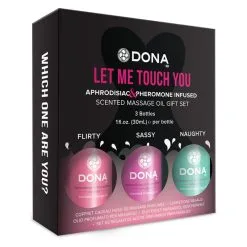 Dona By Jo Coffret 3 Huiles De Massage Parfumées Let Me Touch You -SexToys Soldes dona by jo let me touch you gift set 2