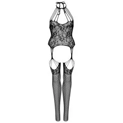 LEG AVENUE Combinaison Porte-Jarretelles 89292 Résille & Dentelle Florale Noire -SexToys Soldes leg avenue combinaison porte jarretelles 89292 noir 2