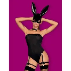 Obsessive Costume Bunny 4 Pièces Noir -SexToys Soldes obsessive costume bunny 4 pieces noir 5