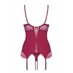 Obsessive Guêpière Rosalyne Cerise -SexToys Soldes obsessive guepiere rosalyne cerise 3