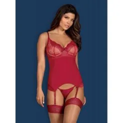 Obsessive Guêpière Rosalyne Cerise -SexToys Soldes obsessive guepiere rosalyne cerise 4