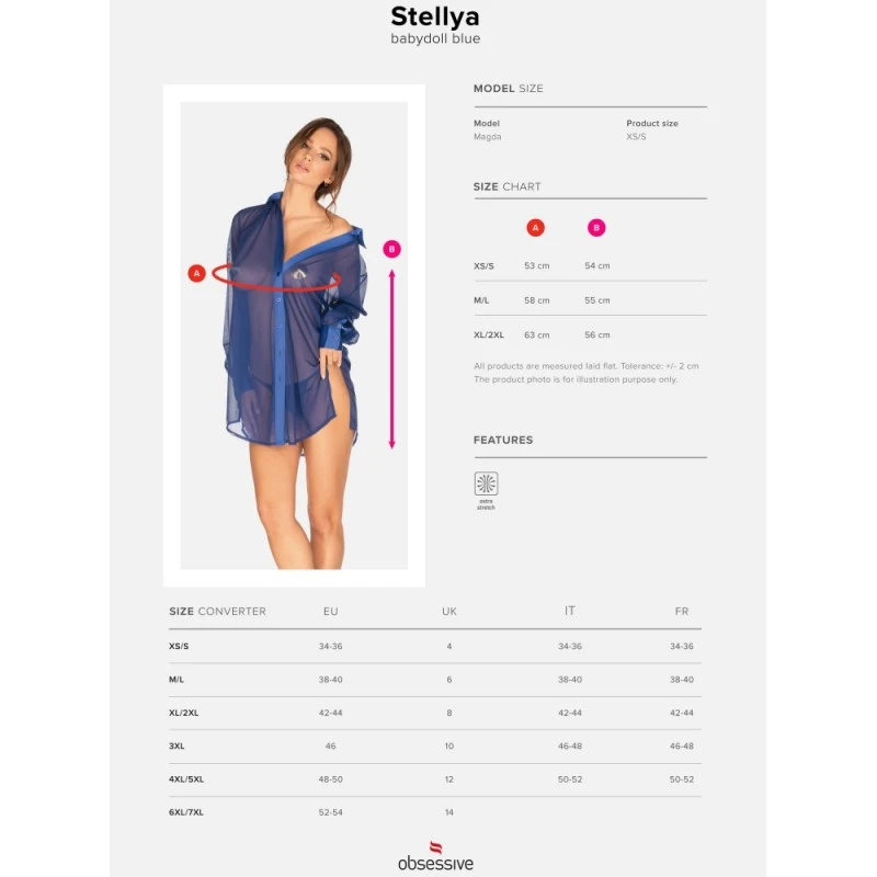 Obsessive Chemise Stellya Maille Bleue 5 Obsessive Chemise Stellya Maille Bleue – Image 5