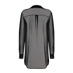 Obsessive Chemise Stellya Maille Noire -SexToys Soldes obsessive stellya chemise transparente maille noire 3