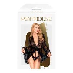PENTHOUSE LINGERIE Déshabillé En Dentelle Hypnotic Power Noir -SexToys Soldes penthouse lingerie deshabille hypnotic power noir 2