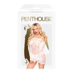 PENTHOUSE LINGERIE Nuisette Transparente Lip Smacker Blanche 5 PENTHOUSE LINGERIE Nuisette Transparente Lip Smacker Blanche -SexToys Soldes penthouse lingerie nuisette transparente lip smacker blanche 2