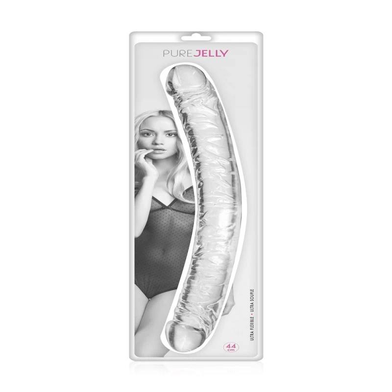 PURE JELLY Double Dong 44 Cm Cristal Veiné Transparent 3 PURE JELLY Double Dong 44 Cm Cristal Veiné Transparent – Image 3