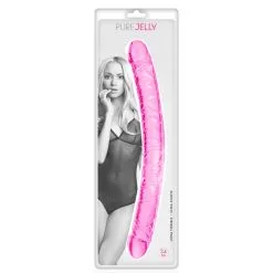 PURE JELLY Double Dong 34 Cm Cristal Veiné Rose -SexToys Soldes pure jelly double dong cristal veine 34cm rose 2