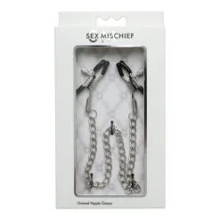 Sex & Mischief Pinces à Tétons Avec Chaîne En Métal -SexToys Soldes sex mischief chained nipple clamps 3
