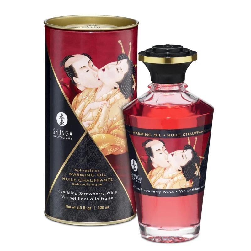 Shunga Huile Chauffante Aphrodisiaque Vin Pétillant Et Fraise 1 Shunga Huile Chauffante Aphrodisiaque Vin Pétillant Et Fraise