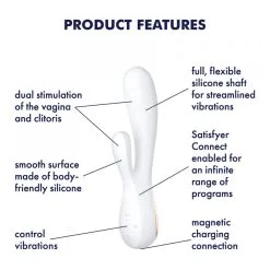 Mono Flex Blanc Satisfyer Vibromasseur Rabbit Connecté -SexToys Soldes vibromasseur rabbit satisfyer mono flex blanc 3